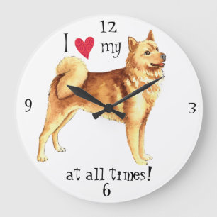 Ich Liebe mein Finnisch Spitz Große Wanduhr