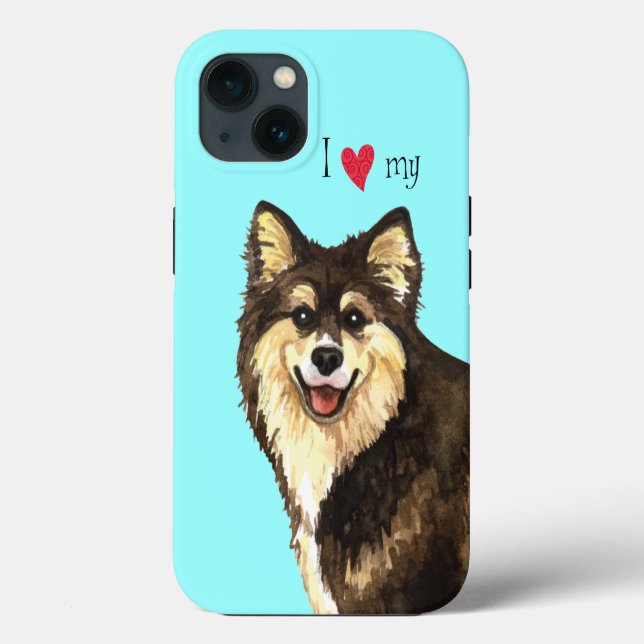 Ich Liebe mein finnisches Lapphund Case-Mate iPhone Hülle (Rückseite)