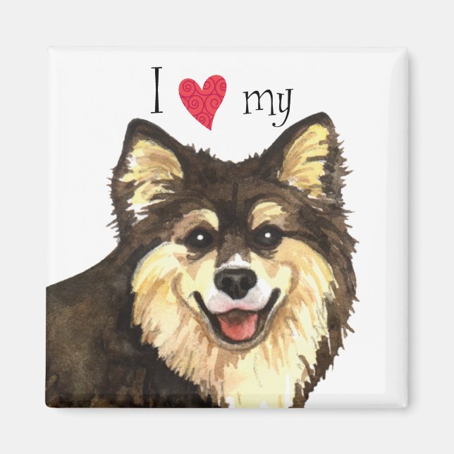 Ich Liebe mein finnisches Lapphund Magnet (Vorne)