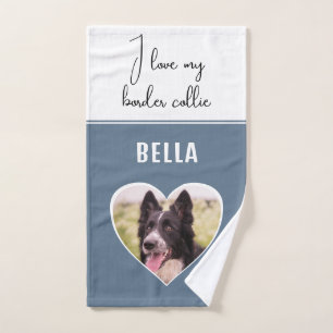 Ich Liebe mein Foto "Border Collie Dog" in Herznam Handtuch