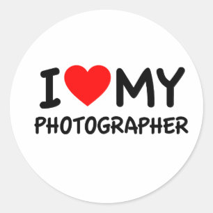 Ich Liebe mein Fotograf Runder Aufkleber