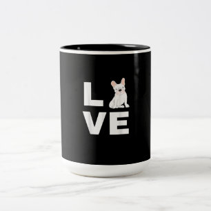 ich liebe mein Französchen französische Bulldogge Zweifarbige Tasse