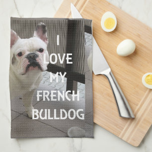 Ich Liebe mein Französischer Bulldog Geschirrtuch