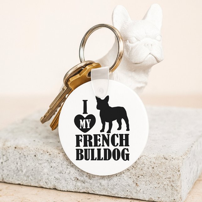 Ich Liebe mein Französischer Bulldog-Schlüsselanhä Schlüsselanhänger (Von Creator hochgeladen)