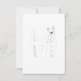 Ich Liebe mein französisches Bulldoggebleih-Hund L RSVP Karte