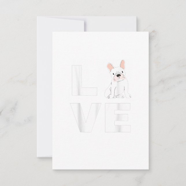 Ich Liebe mein französisches Bulldoggebleih-Hund L RSVP Karte (Vorderseite)