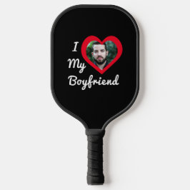 Ich Liebe Mein Freund Bae Personalisiertes Foto Pickleball Schläger