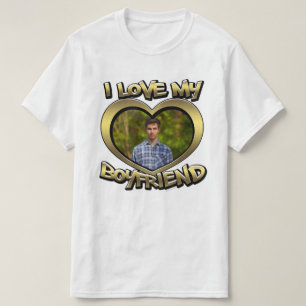 Ich Liebe mein Freund Bubble Heft Rahmen Gold T-Shirt