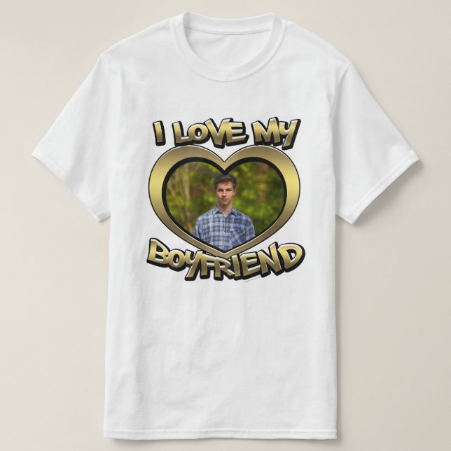 Ich Liebe mein Freund Bubble Heft Rahmen Gold T-Shirt (Design vorne)