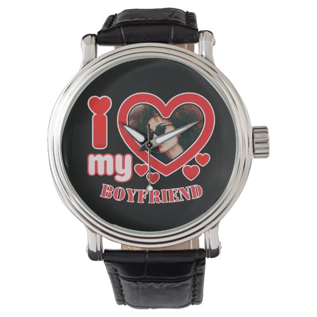 Ich Liebe Mein Freund Custom Foto Armbanduhr (Vorderseite)
