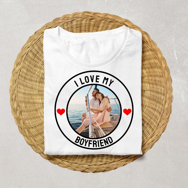 Ich Liebe mein Freund Custom Foto Geschenk für ihn T-Shirt (Von Creator hochgeladen)