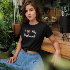 Ich Liebe Mein Freund Custom Foto Personalisiert T-Shirt