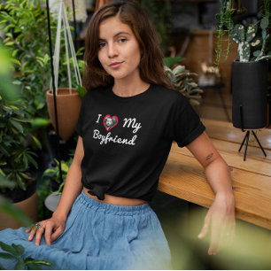 Ich Liebe Mein Freund Custom Foto Personalisiert T-Shirt