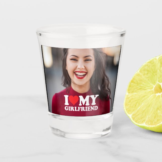 Ich Liebe Mein Freund Custom Foto Schnapsglas (Vorderseite)