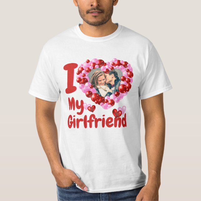 Ich Liebe Mein Freund Custom Foto T-Shirt (Vorderseite)