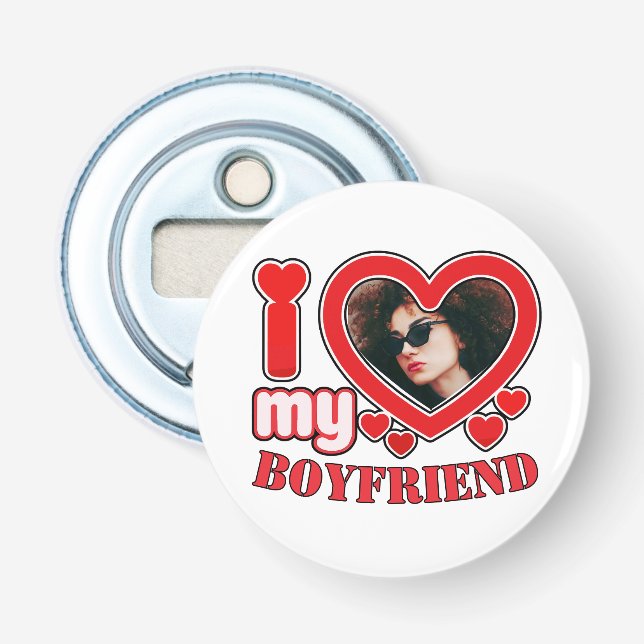 Ich Liebe mein Freund Custom Heart Foto Flaschenöffner (Vorderseite)