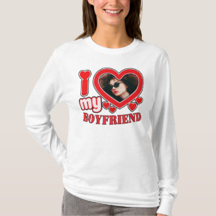 Ich Liebe mein Freund Custom Heart Foto T-Shirt
