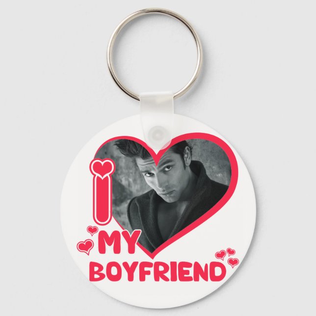 Ich Liebe Mein Freund Foto Herz Valentine Liebe Schlüsselanhänger (Vorderseite)