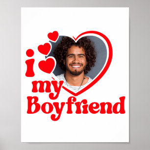 Ich liebe mein Freund Foto-individualisierbares T- Poster