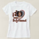 Ich Liebe mein Freund Foto Pink Brown T-Shirt (Design vorne)