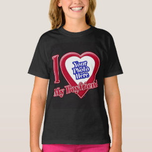 Ich Liebe Mein Freund Foto Red Heart Black T - Shi T-Shirt