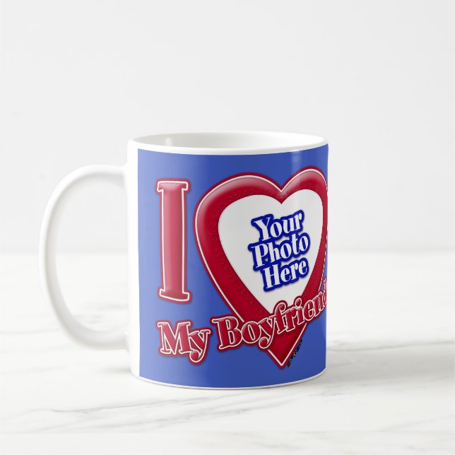 Ich Liebe mein Freund Foto Red Heart D R Blue Kaffeetasse (Links)