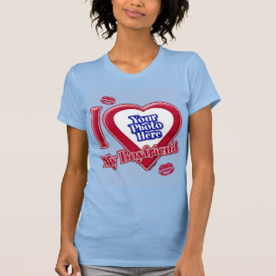 Ich Liebe Mein Freund Foto Red Heart Kiss Baby Blu T-Shirt