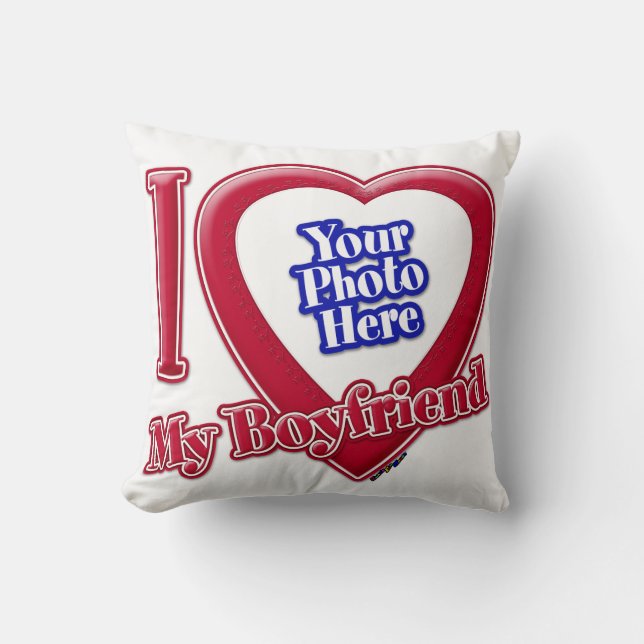 Ich Liebe mein Freund Foto Red Heart Kissen (Vorderseite)