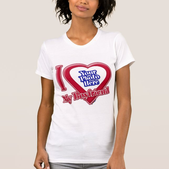 Ich Liebe mein Freund Foto Red Heart T-Shirt (Vorderseite)