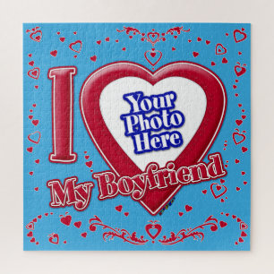Ich Liebe Mein Freund Foto Red Hearts Aquamarin