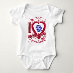 Ich Liebe mein Freund Foto Red Hearts Baby Strampler