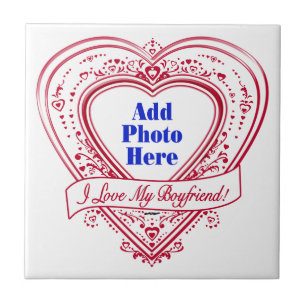 Ich Liebe mein Freund! Foto Red Hearts Fliese