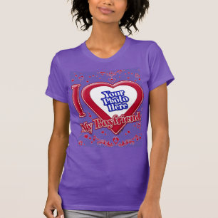 Ich Liebe Mein Freund Foto Red Hearts Lila T-Shirt