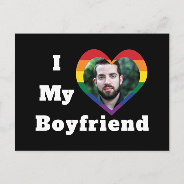 Ich Liebe Mein Freund Gay Pride LGBTQ Benutzerdefi Postkarte (Vorderseite)