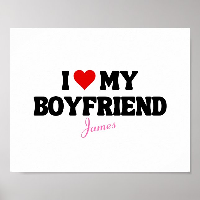 Ich Liebe Mein Freund Herz Romantischer Individuel Poster (Vorne)