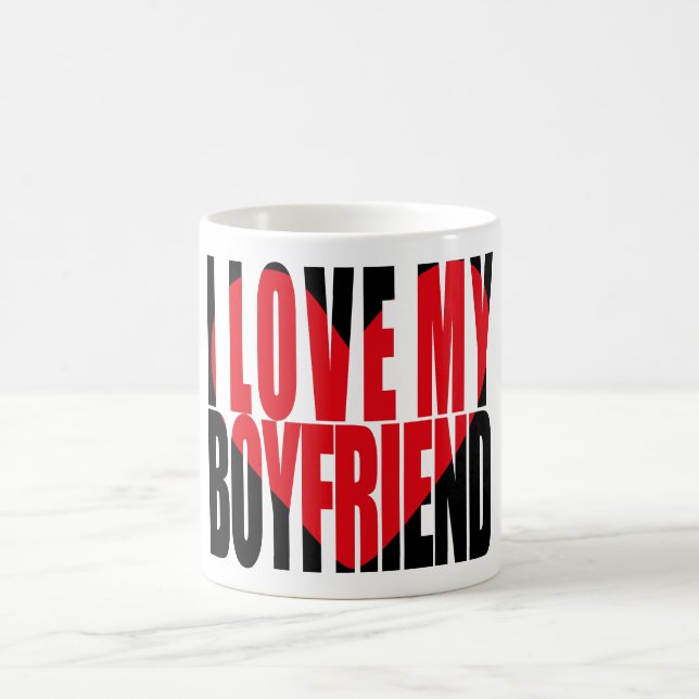 Ich Liebe Mein Freund Herztypografie Kaffeetasse (Mittel)