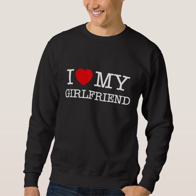 Ich Liebe Mein Freund Illustration Grafik Design Sweatshirt (Vorderseite)
