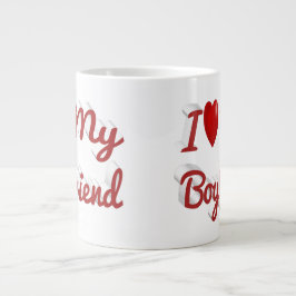 Ich Liebe Mein Freund niedlicher roter Text Jumbo-Tasse