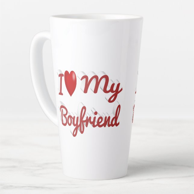 Ich Liebe Mein Freund niedlicher roter Text Milchtasse (Linke Ecke)