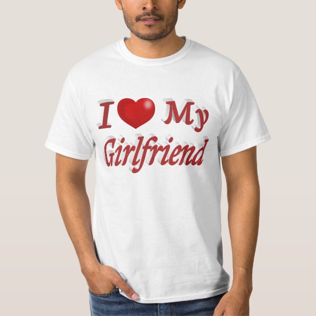 Ich Liebe Mein Freund niedlicher roter Text T-Shirt (Vorderseite)