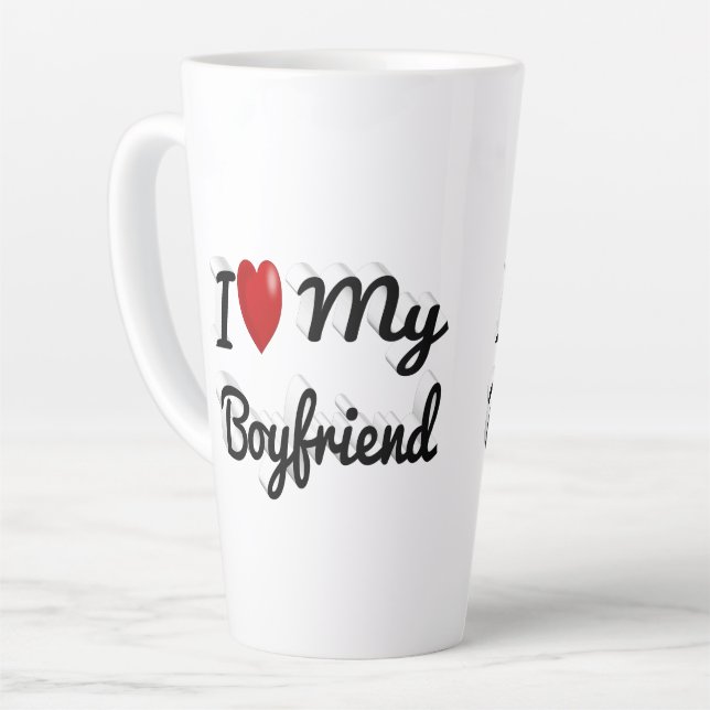 Ich Liebe Mein Freund niedlicher schwarzer Text Milchtasse (Linke Ecke)