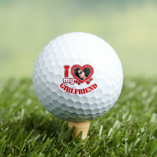 Ich Liebe Mein Freund Personalisiert Foto Text Golfball (Insitu T-Shirt)