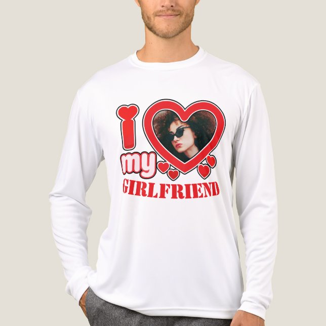 Ich Liebe Mein Freund Personalisiert Foto Text Tri-Blend Shirt (Vorderseite)