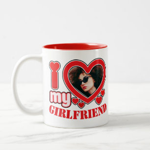 Ich Liebe Mein Freund Personalisiert Foto Text Zweifarbige Tasse
