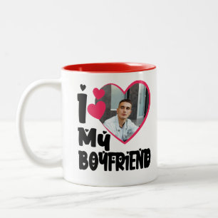 Ich Liebe Mein Freund Personalisiert Foto Zweifarbige Tasse