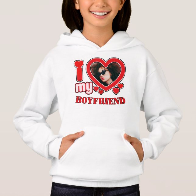 Ich Liebe Mein Freund Personalisiert Hoodie (Vorderseite)