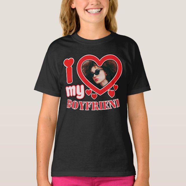 Ich Liebe Mein Freund Personalisiert T-Shirt (Vorderseite)