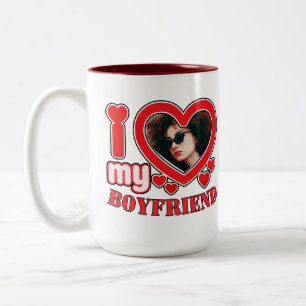 Ich Liebe Mein Freund Personalisiertes Foto Herzge Zweifarbige Tasse