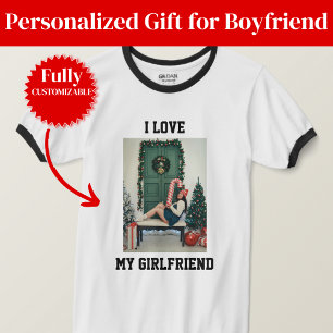 Ich liebe mein Freund Photo Ringer T-Shirt Geschen