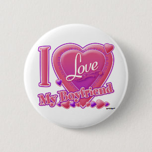 Ich Liebe Mein Freund rosa/lila - Herz Button